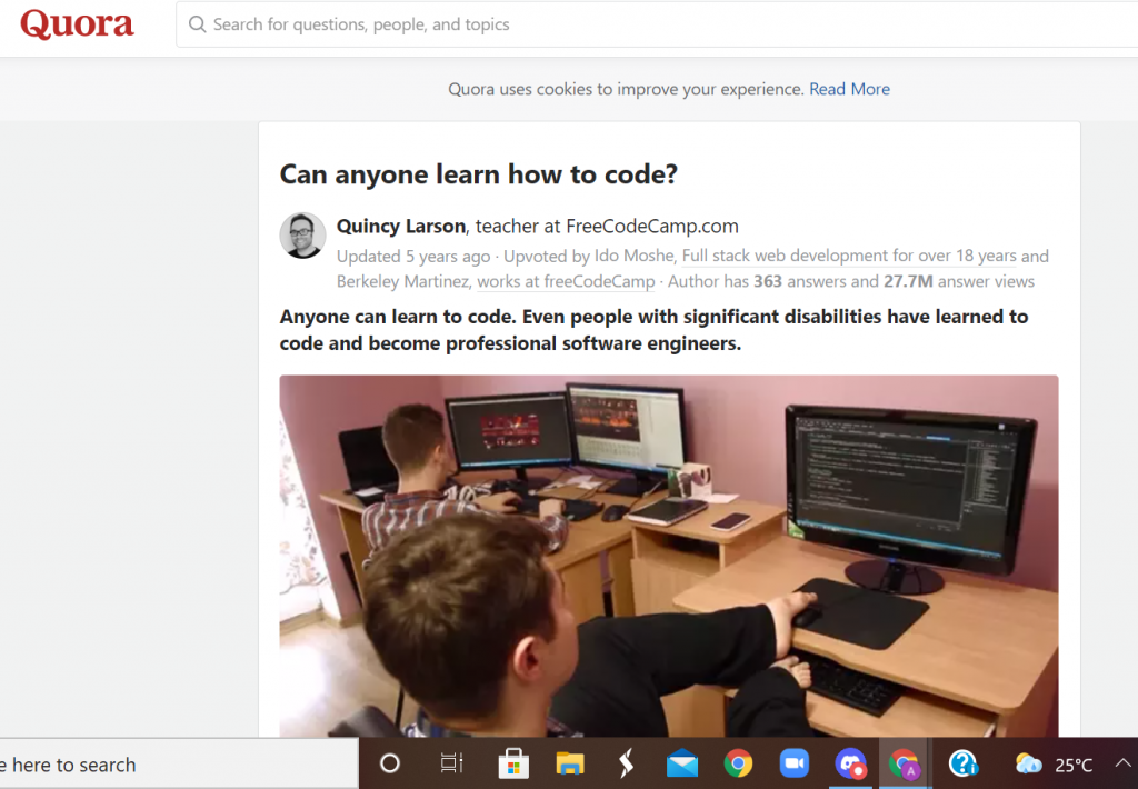 quora answer - can anyone learn programming
