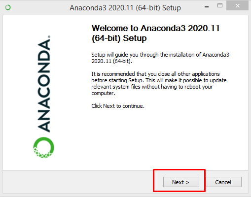Anaconda3 2020. 11 (64-bit) Setup