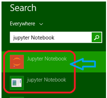 search jupyter Notebook at search bar
